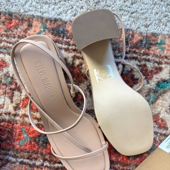 NiB Natural Matte Diora Steve Madden Strappy Heels Size 8 - Picture 3 of 4